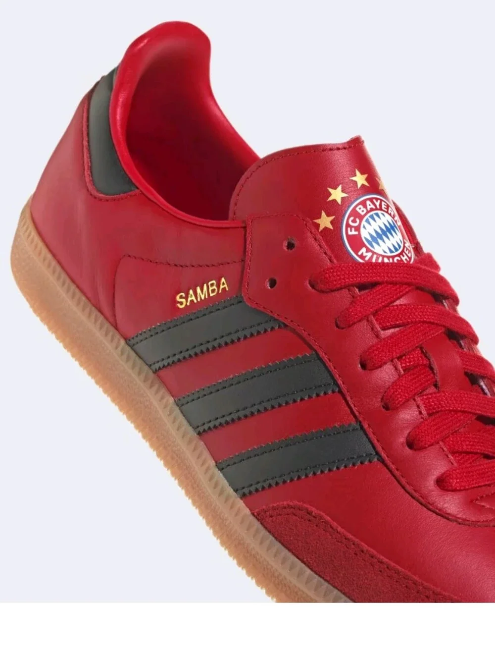 Adidas Samba Red Leather Sneaker with Black Stripes